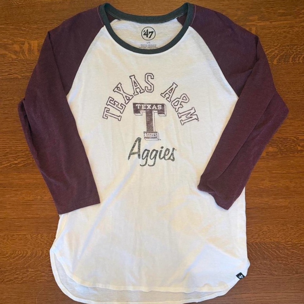 Raglan Aggies Tee Texas A&M Collegiate Casual Gameday